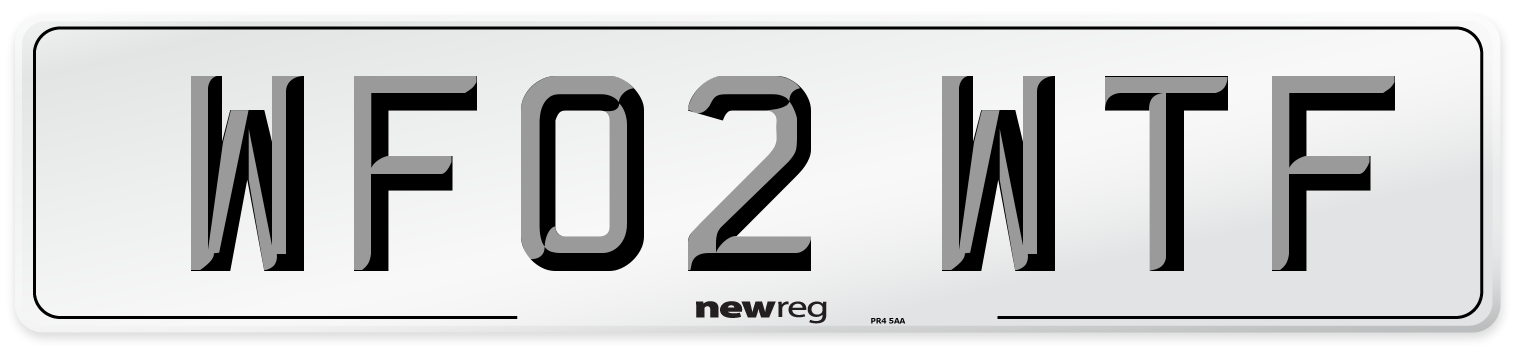 WF02 WTF Number Plate from New Reg